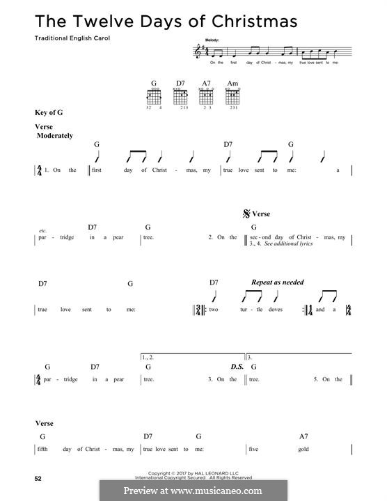 The Twelve Days of Christmas: Für Gitarre by folklore