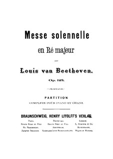 Missa Solemnis, Op.123: Klavierauszug mit Singstimmen by Ludwig van Beethoven
