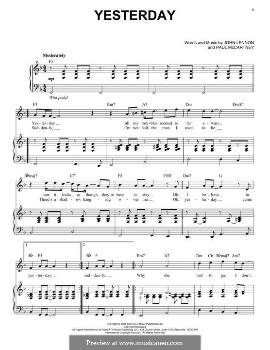 Vocal version: Für Stimme und Klavier by John Lennon, Paul McCartney