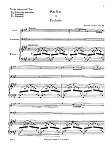 Suite für Klaviertrio in A-dur, Op.35: Vollpartitur by Horatio Parker