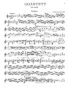 Klavierquartett in d-Moll, Op.25: Violinstimme by Dora Pejačević