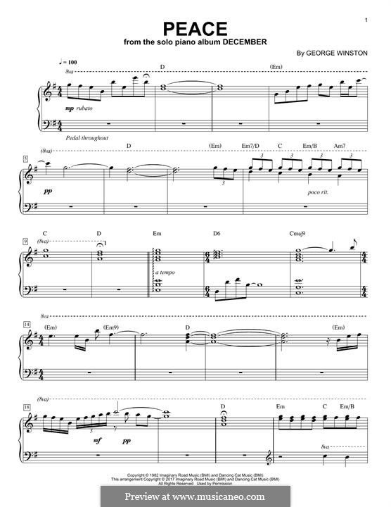Peace: Für Klavier by George Winston