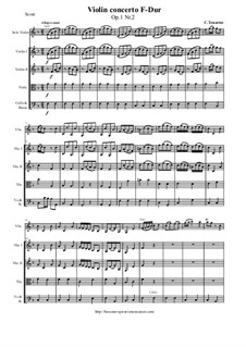 12 Concerti a cinque, Op.1: Concerto No.2 F-Dur - score and parts by Carlo Tessarini