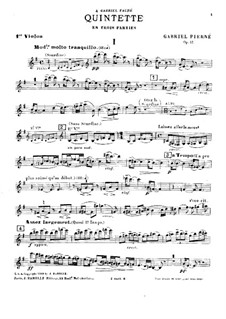 Klavierquintett in e-Moll, Op.41: Violinstimme I by Gabriel Pierné