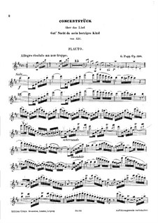 Konzertstück für Flöte und Klavier über 'Gut' Nacht du mein herziges Kind' von Abt, Op.198: Solostimme by Wilhelm Popp
