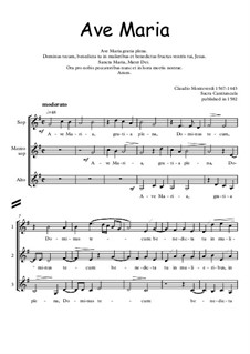 Ave Maria - Sacra Cantiuncula with embellishments: Ave Maria - Sacra Cantiuncula with embellishments by Claudio Monteverdi