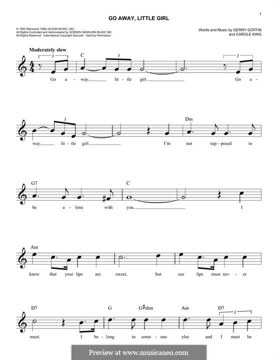 Go Away, Little Girl: Melodische Linie by Carole King, Gerry Goffin