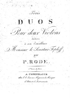 Drei Duos für zwei Violinen, Op.1: Heft II by Pierre Rode