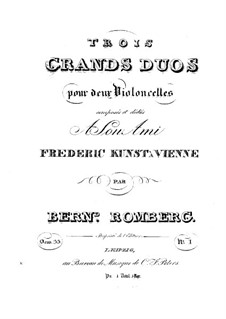 Drei Grosses Duos für zwei Cellos, Op.33: Duo Nr.1 – Cellostimme I by Bernhard Romberg