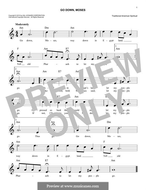 Go Down Moses: Melodische Linie by folklore