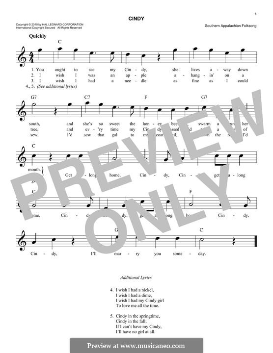 Cindy: Melodische Linie by folklore