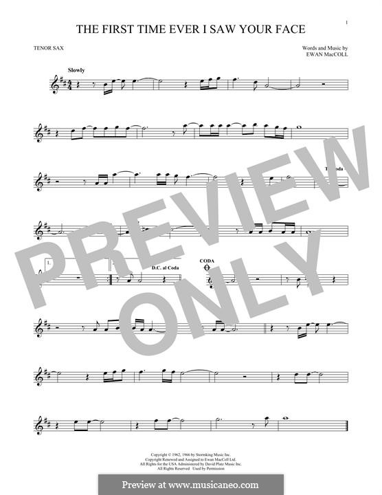 The First Time Ever I Saw Your Face: Für Tenorsaxophon by Ewan MacColl