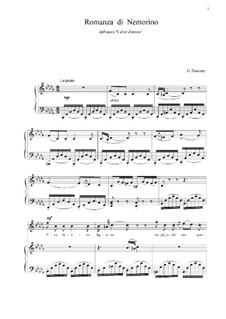 Der Liebestrank: Act II, Romance Nemorino 'Una furtiva lagrima' by Gaetano Donizetti