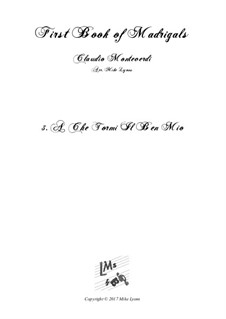 Heft 1 (für fünf Stimmen), SV 23–39: No.03. A che tormi il ben mio. Arrangement for quintet instruments by Claudio Monteverdi