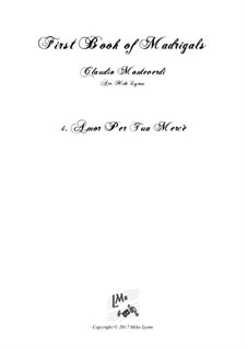 Heft 1 (für fünf Stimmen), SV 23–39: No.04. Amor per la tua merce. Arrangement for quintet instruments by Claudio Monteverdi