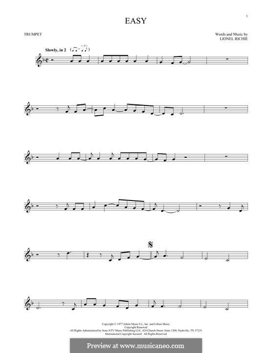 Easy (The Commodores): Für Trompete by Lionel Richie