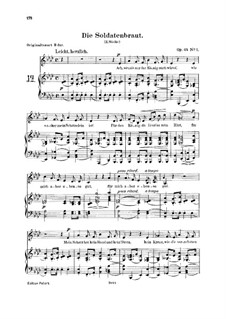 Nr.1 Die Soldatenbraunt: For low voice by Robert Schumann