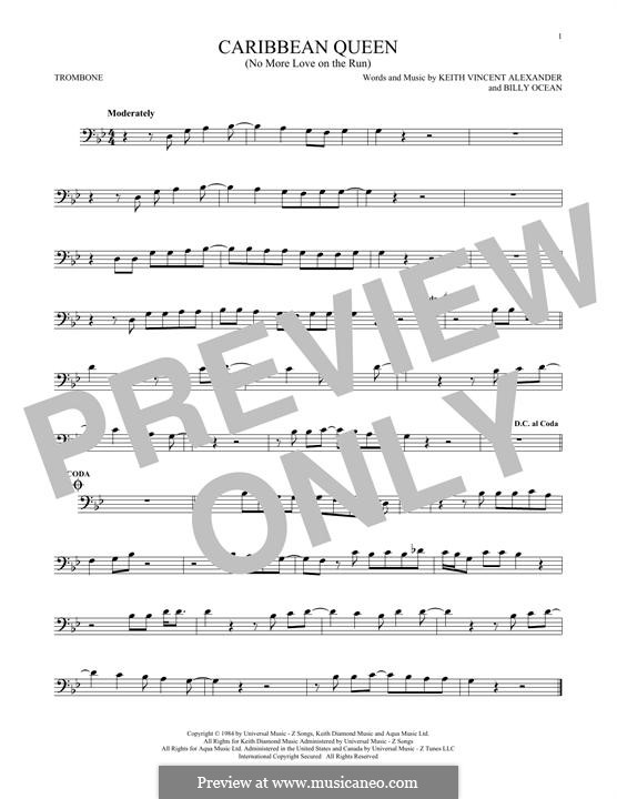 Caribbean Queen (No More Love on the Run): For trombone by Keith Vincent Alexander