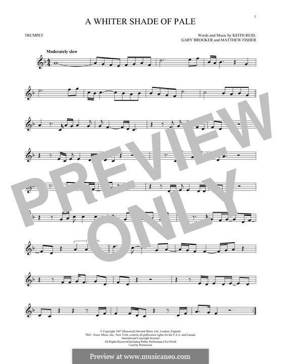 A Whiter Shade of Pale (Procol Harum): Für Trompete by Gary Brooker