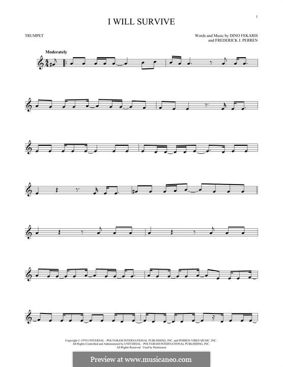 I Will Survive (Gloria Gaynor): Für Trompete by Dino Fekaris, Freddie Perren