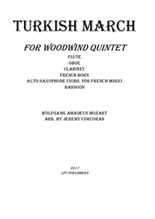 Türkisches Rondo: For woodwind quintet by Wolfgang Amadeus Mozart