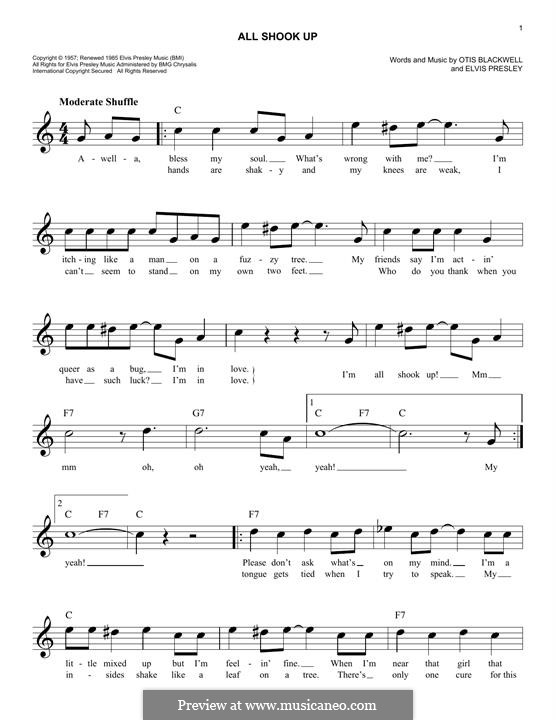 All Shook Up: Melodische Linie by Elvis Presley, Otis Blackwell