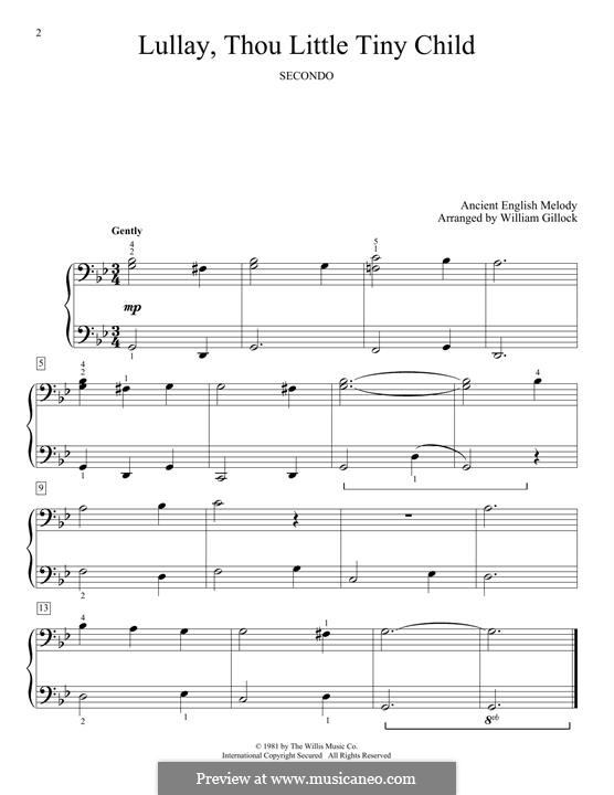 Lullay, Thou Little Tiny Child: Für Klavier by folklore
