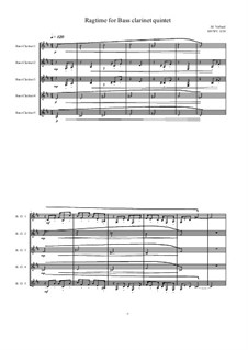 Ragtime for Bass clarinet quintet, MVWV 1158: Ragtime for Bass clarinet quintet by Maurice Verheul