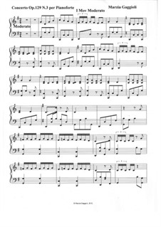 Concerto No.3 per Pianoforte, Op.129: Concerto No.3 per Pianoforte by Marzia Gaggioli