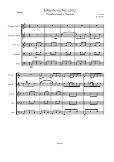 Libiamo ne'lieti calici (Brindisi): Für Brass Quintett – Partitur by Giuseppe Verdi