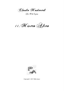 Heft 6 (für fünf Stimmen), SV 107-116: No.11 Misero Alceo. Arrangement for quintet instruments by Claudio Monteverdi