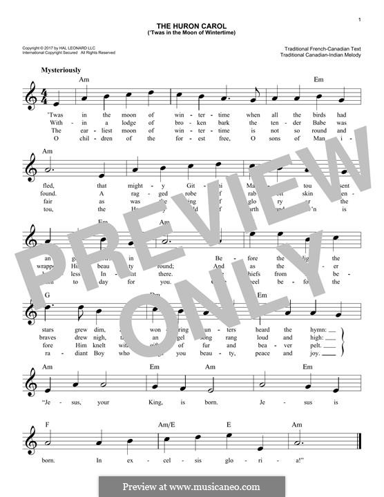 The Huron Carol: Melodische Linie by folklore