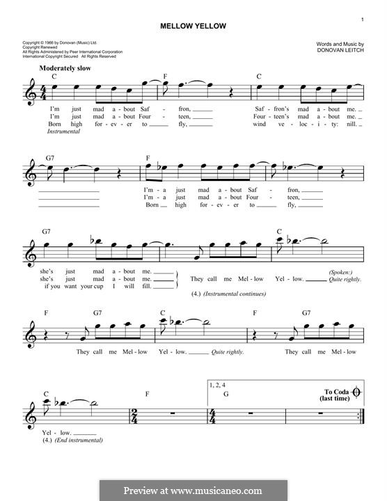 Mellow Yellow: Melodische Linie by Donovan Leitch