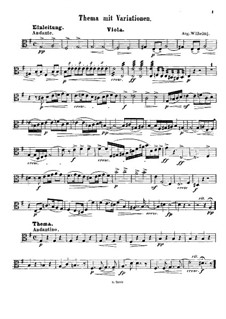 Thema mit Variationen für Streichquartett nach F. Schubert: Violastimme by August Wilhelmj