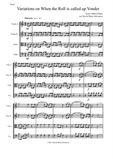 When the Roll is Called: Variations, for string quartet by James Milton Black