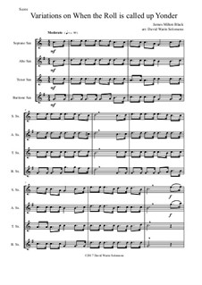 When the Roll is Called: Variations, for saxophone quartet by James Milton Black