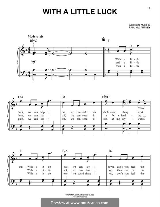With a Little Luck: Für Klavier by Paul McCartney