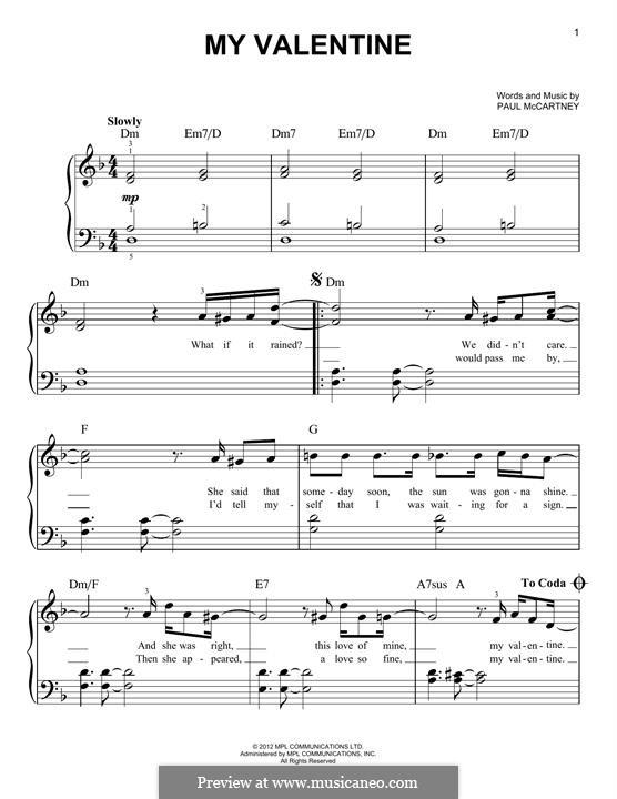 My Valentine: Für Klavier by Paul McCartney