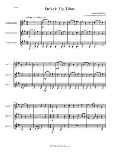 Strike it up Tabor: For 3 clarinets by Thomas Weelkes