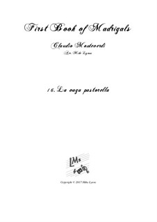 Heft 1 (für fünf Stimmen), SV 23–39: No.16 La vaga pastorella. Arrangement for quintet instruments by Claudio Monteverdi