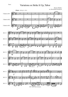 Strike it up Tabor: Variations, for clarinet trio by Thomas Weelkes