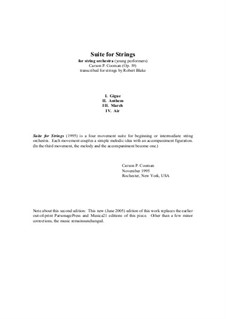 Suite for Strings: Score only by Carson Cooman