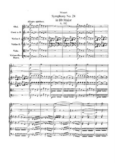 Sinfonie Nr.24 in B-Dur, K.182: Partitur by Wolfgang Amadeus Mozart