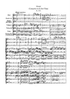 Konzert für Flöte und Orchester Nr.1 in G-Dur, K.313: Vollpartitur by Wolfgang Amadeus Mozart