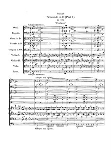 Serenade für Orchester Nr.9 in D-Dur 'Posthorn', K.320: Vollpartitur by Wolfgang Amadeus Mozart