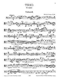 Trio für Klavier, Klarinette und Cello, Op.94: Cellostimme by Wilhelm Berger