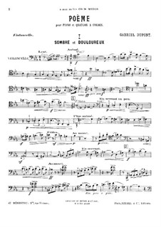 Poem für Klavierquintett: Cellostimme by Gabriel Dupont