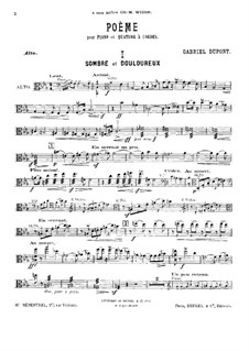 Poem für Klavierquintett: Violastimme by Gabriel Dupont