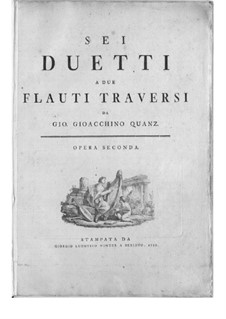 Sechs Duos für Zwei Flöten, QV 3:2 Op.2: Vollsammlung by Johann Joachim Quantz