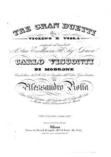 Drei Grosse Duos für Violine und Bratsche, BI 53, 46, 92 Op.16: Drei Grosse Duos für Violine und Bratsche by Alessandro Rolla